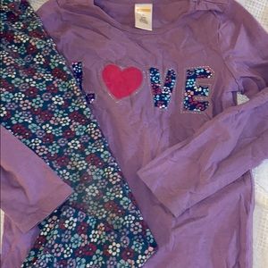 Gymboree 2pc Top leggings sz6 EUC